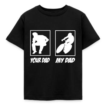 Your Dad My Dad Rennrad Papa - Kinder T-Shirt - Schwarz - Vorne - AI Model Kid Female (0cm)