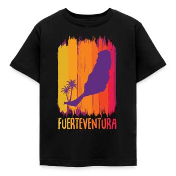 Spanien Sommerurlaub Kanarische Inseln Fuerteventu - Kinder T-Shirt - Schwarz - Vorne - AI Model Kid Female (0cm)