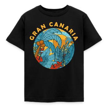 Spanischer Sommerurlaub Kanarische Inseln - Kinder T-Shirt - Schwarz - Vorne - AI Model Kid Female (0cm)