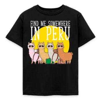 Alpaca Lover Peru Traveler Lima - Kinder T-Shirt - Schwarz - Vorne - AI Model Kid Female (0cm)
