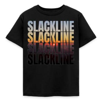 Slackline Geschenk Akrobatik Slackliner - Kinder T-Shirt - Schwarz - Vorne - AI Model Kid Female (0cm)