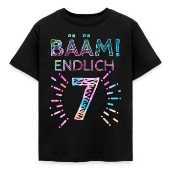 7. Geburtstag Geschenk 7 Jahre Mädchen Sieben - Kinder T-Shirt - Schwarz - Vorne - AI Model Kid Female (0cm)