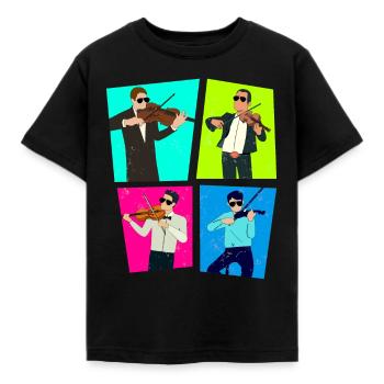 Geigenspieler Musik Komponisten Geigerm - Kinder T-Shirt - Schwarz - Vorne - AI Model Kid Female (0cm)