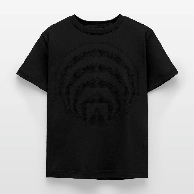 Nested Square Polygons Geometric Art Black Kids' T-Shirt
