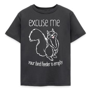 Excuse Me Your Bird Feeder Is Empty-Bird Lover - Kids' T-Shirt - dark grey - Front - AI Model Kid Female (0cm)