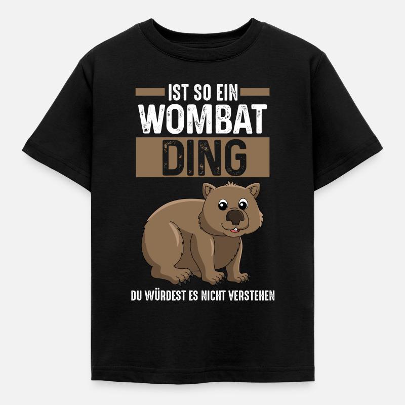 Wombat - Kinder T-Shirt - Schwarz