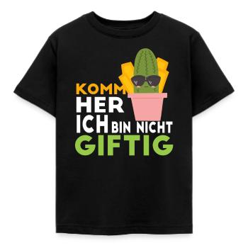 Komm her, ich bin nicht giftig. Kuscheln Kaktus - Kinder T-Shirt - Schwarz - Vorne - AI Model Kid Female (0cm)