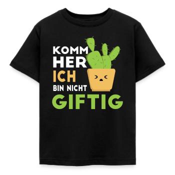 Komm her, ich bin nicht giftig. Kuscheln Kaktus - Kinder T-Shirt - Schwarz - Vorne - AI Model Kid Female (0cm)