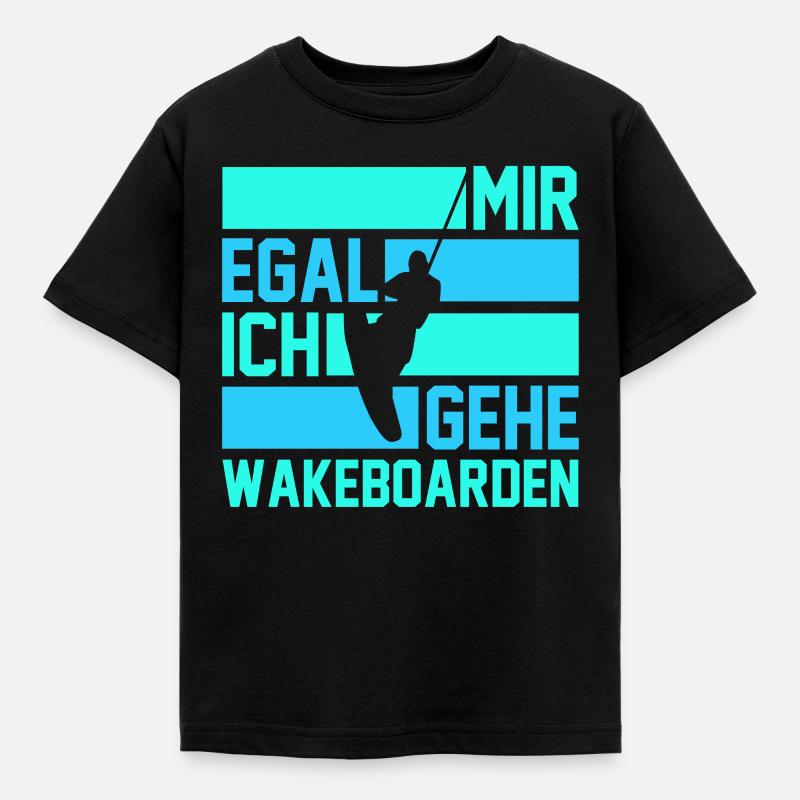 Wakeboarder Wakeboard Wakeboarding - Kinder T-Shirt - Schwarz