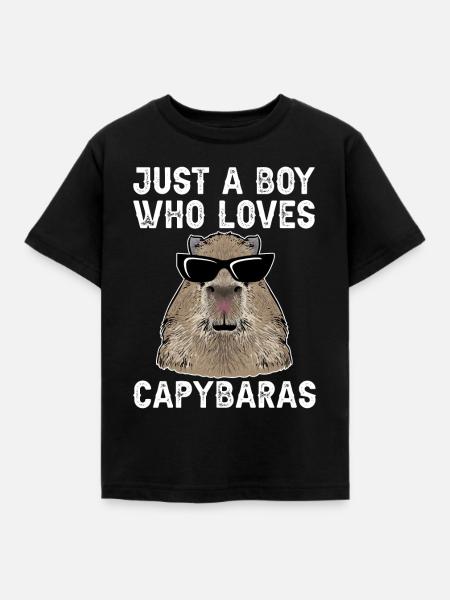 Capybara Nagetier - Kinder T-Shirt - Schwarz