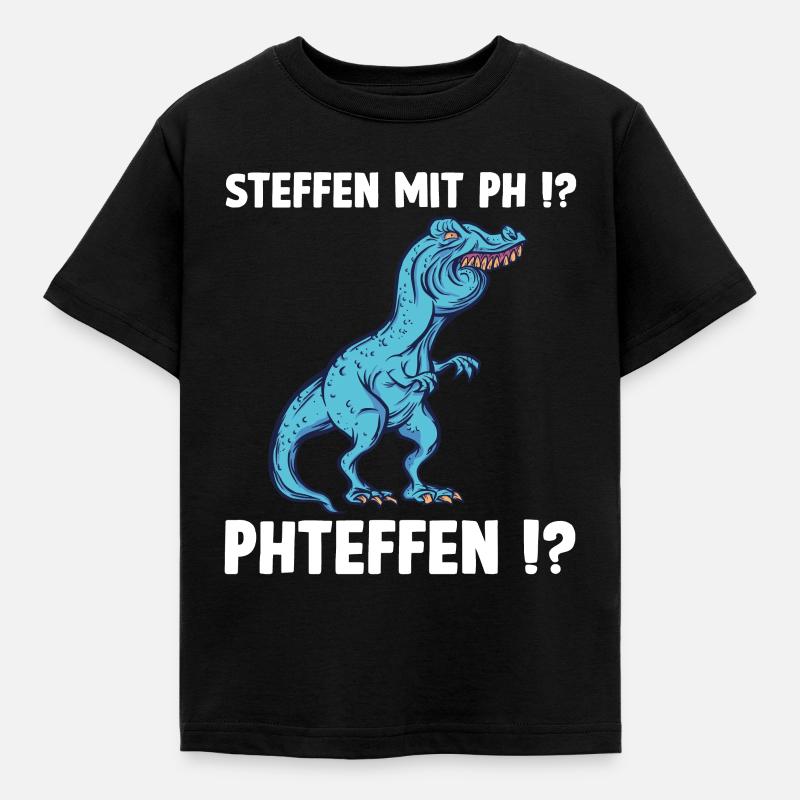 TRex Meme Dinosaur avec Overbite Steffen avec ph - T-shirt Enfant - noir