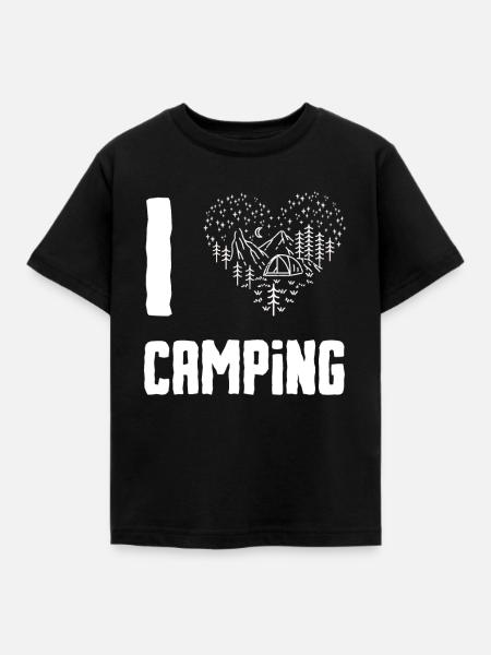 Ich liebe Camping - Kinder T-Shirt - Schwarz