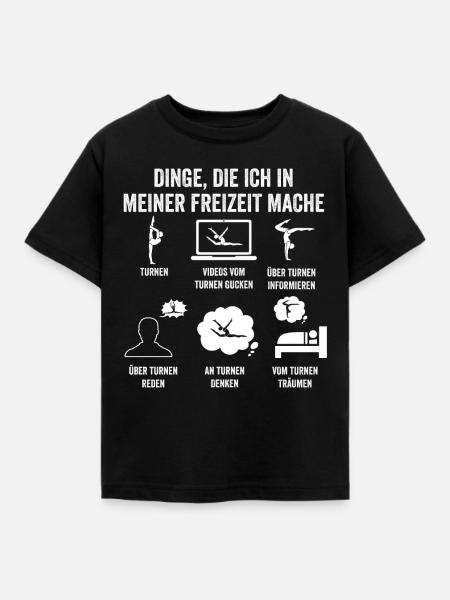 Turnen Gymnastik Turner - Kinder T-Shirt - Schwarz
