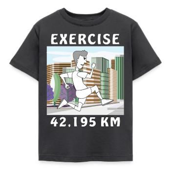 EXERCISE RUNNER - Kids' T-Shirt - dark grey - Front - AI Model Kid Female (0cm)