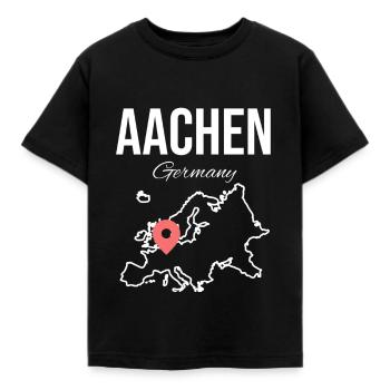 Aix-la-Chapelle, Allemagne, Cathédrale d’Aix-la-Chapelle Allemagne - T-shirt Enfant - noir - Devant - AI Model Kid Female (0cm)