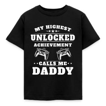 Meine höchste freigeschaltete Errungenschaft nennt mich Opa - Kinder T-Shirt - Schwarz - Vorne - AI Model Kid Female (0cm)