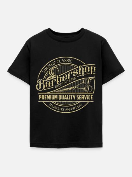 Barber Friseur Friseuse Geschenk - Kinder T-Shirt - Schwarz