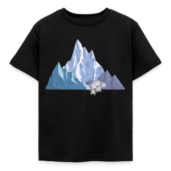 Alpen Berge Edelweiß Bergsteiger Wanderer - Kinder T-Shirt - Schwarz - Vorne - AI Model Kid Female (0cm)
