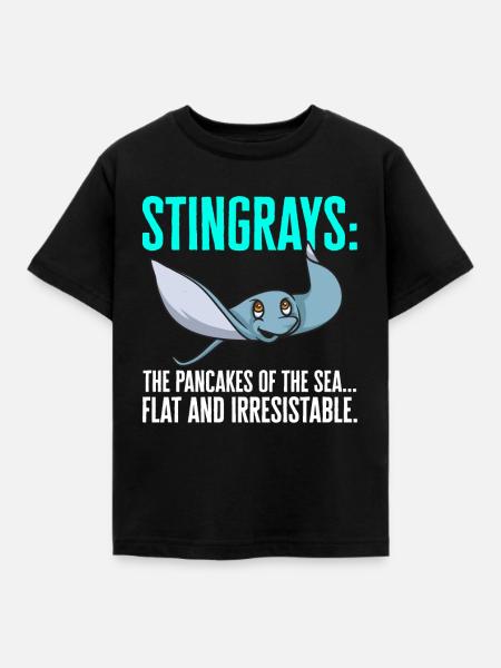 Stachelrochen Mantarochen Ozean Rochen - Kinder T-Shirt - Schwarz