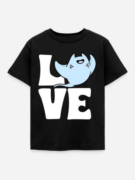 Stachelrochen Mantarochen Ozean Rochen - Kinder T-Shirt - Schwarz