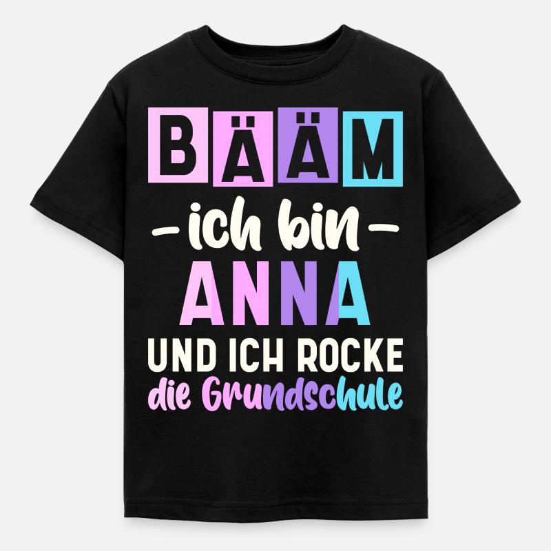 Name Anna Geschenk Grundschule - Kinder T-Shirt - Schwarz