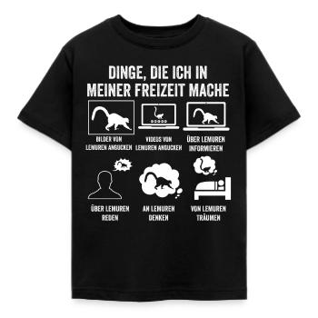 Lemur - Kinder T-Shirt - Schwarz - Vorne - AI Model Kid Female (0cm)