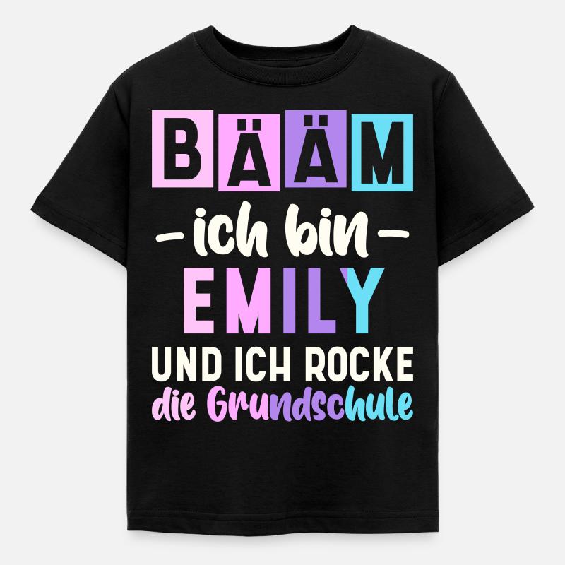Name Emily Geschenk Grundschule - Kinder T-Shirt - Schwarz