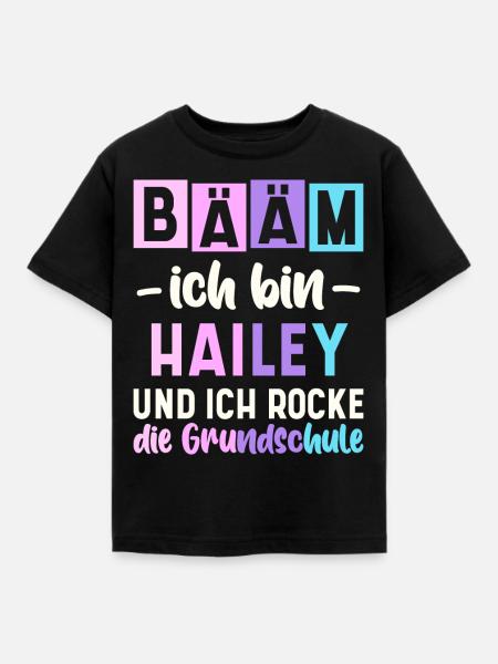 Name Hailey Geschenk Grundschule - Kinder T-Shirt - Schwarz