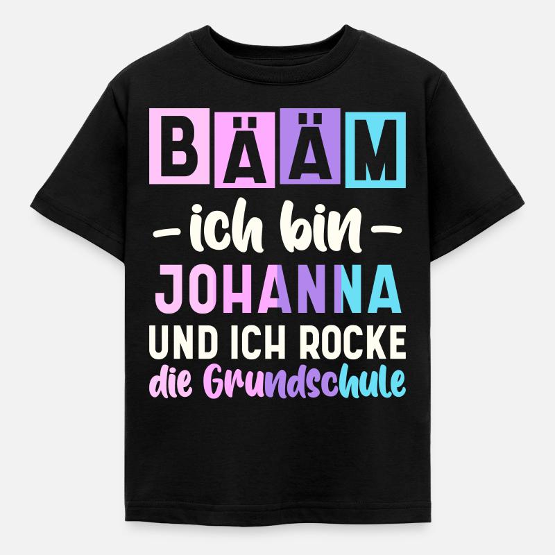 Name Johanna Geschenk Grundschule - Kinder T-Shirt - Schwarz