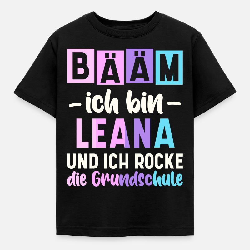 Name Leana Geschenk Grundschule - Kinder T-Shirt - Schwarz