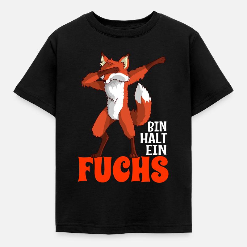 Bin halt ein Fuchs Spruch Jungen Mädchen - Kinder T-Shirt - Schwarz