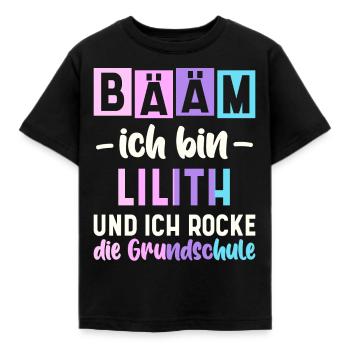 Name Lilith Geschenk Grundschule - Kinder T-Shirt - Schwarz - Vorne - AI Model Kid Female (0cm)
