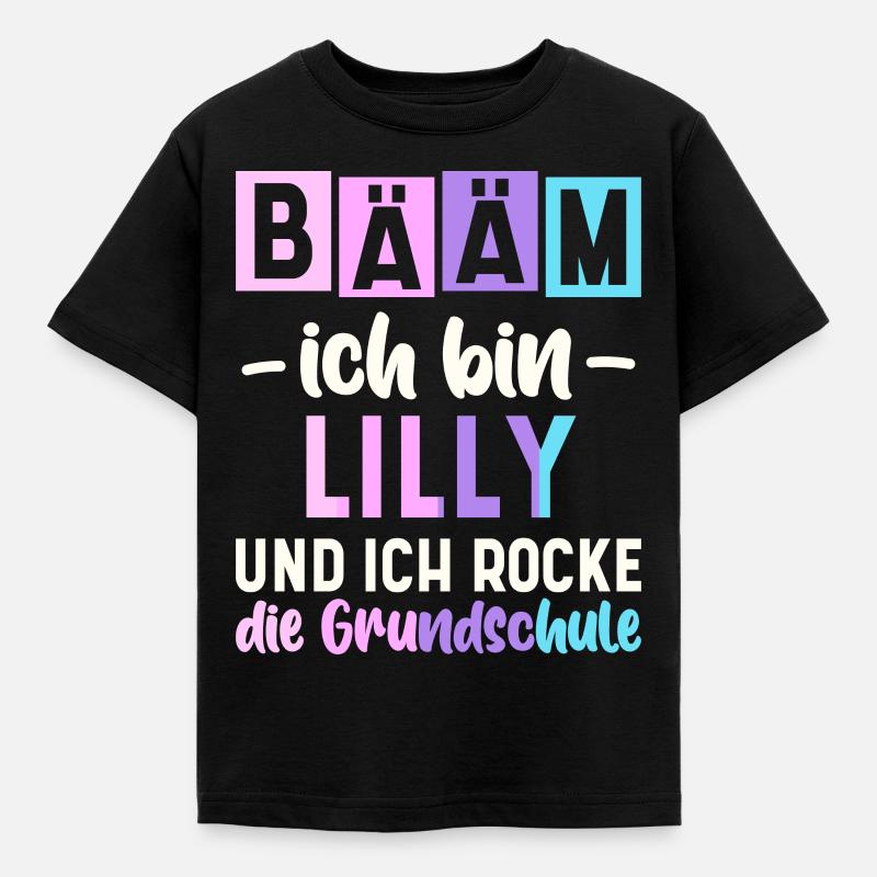 Name Lilly Geschenk Grundschule - Kinder T-Shirt - Schwarz