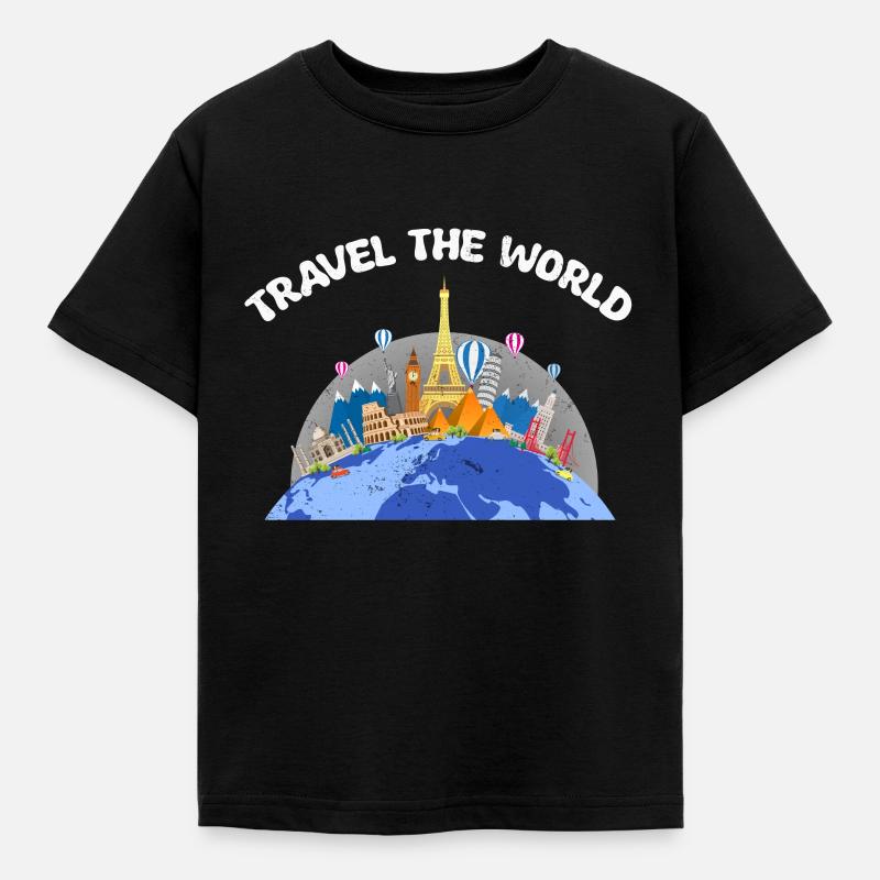 Parcourez le monde - T-shirt Enfant - noir