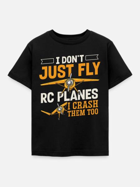 Ferngesteuertes Flugzeug Modellflugzeug - Kinder T-Shirt - Schwarz