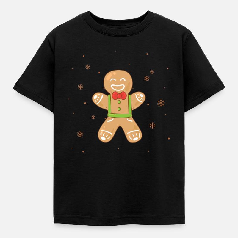 Gingerbread Man cuisant de drôles de biscuits de Noël - T-shirt Enfant - noir