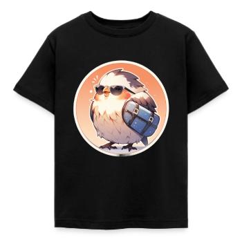 Vogel Vögel Lustige Tiere Waldbewohner Tier - Kinder T-Shirt - Schwarz - Vorne - AI Model Kid Female (0cm)