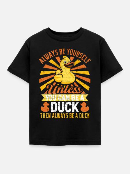Ente Gummiente - Kinder T-Shirt - Schwarz
