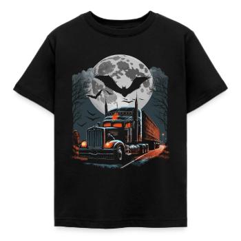 Semi-remorque effrayante d’Halloween pour camion - T-shirt Enfant - noir - Devant - AI Model Kid Female (0cm)