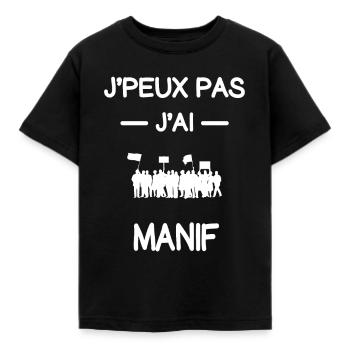 je peux pas j'ai manif manifestant humour - T-shirt Enfant - noir - Devant - AI Model Kid Female (0cm)