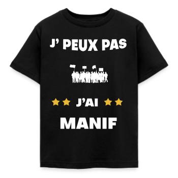 je peux pas j'ai manif cadeau manifestant - T-shirt Enfant - noir - Devant - AI Model Kid Female (0cm)