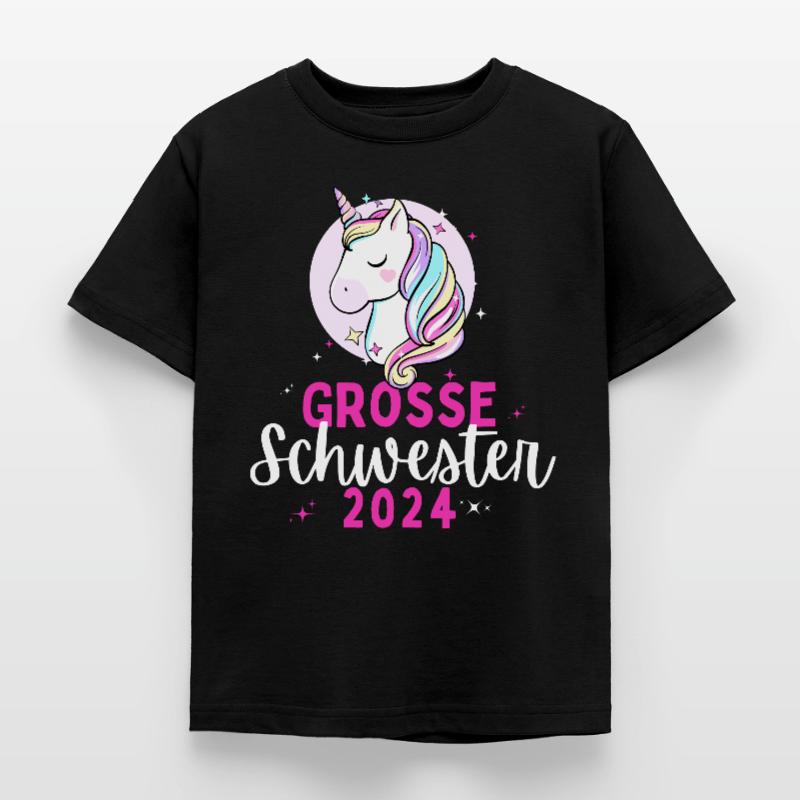 Ich werde Große Schwester 2024 Loading Einhorn Kinder T-Shirt