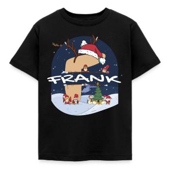 Génial Frank Name w Santa Hat dans le thème de Noël - T-shirt Enfant - noir - Devant - AI Model Kid Female (0cm)