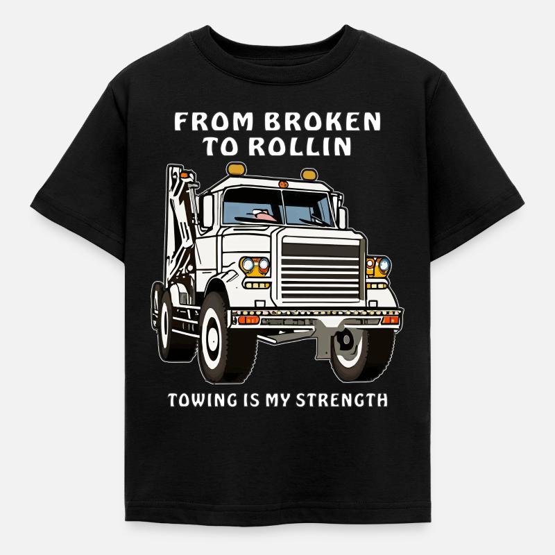 DÉPANNEUSE DE BROKEN À ROLLIN - T-shirt Enfant - noir
