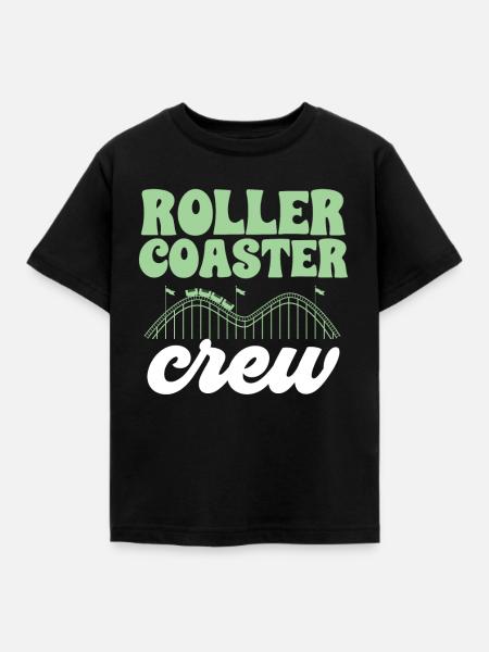 Achterbahn Rollercoaster Freizeitpark - Kinder T-Shirt - Schwarz