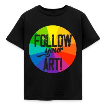 Follow your art - Kinder T-Shirt - Schwarz - Vorne - AI Model Kid Female (0cm)