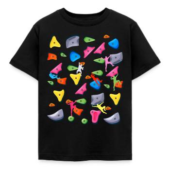 Bouldern Klettern Boulderer Boulder - Kinder T-Shirt - Schwarz - Vorne - AI Model Kid Female (0cm)