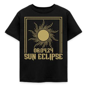 Totale Sonnenfinsternis Usa 8. April 2024 - Kinder T-Shirt - Schwarz - Vorne - AI Model Kid Female (0cm)