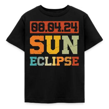 Totale Sonnenfinsternis Usa 8. April 2024 - Kinder T-Shirt - Schwarz - Vorne - AI Model Kid Female (0cm)