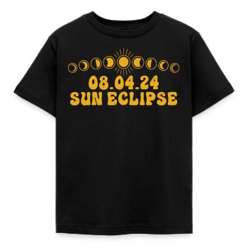 Totale Sonnenfinsternis Usa 8. April 2024 - Kinder T-Shirt - Schwarz - Vorne - AI Model Kid Female (0cm)